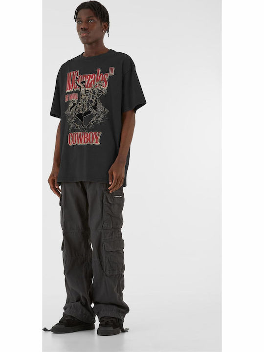 Mjg Heavy Oversized Acid Wasehd T-Shirt Ranch Rebel Schwarz
