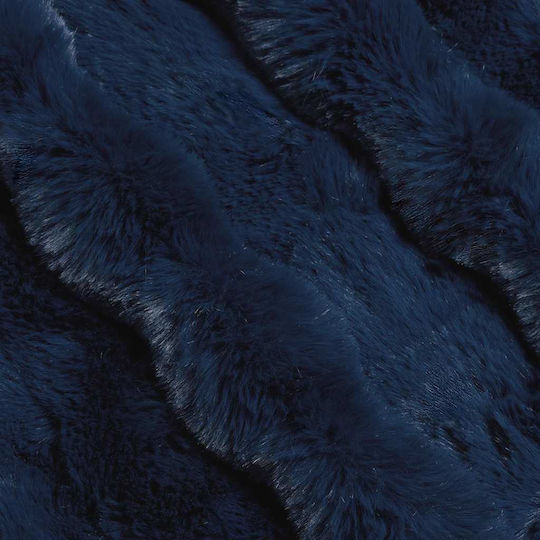 vidaXL Furry Double Blanket 240x270cm Ocean Blue