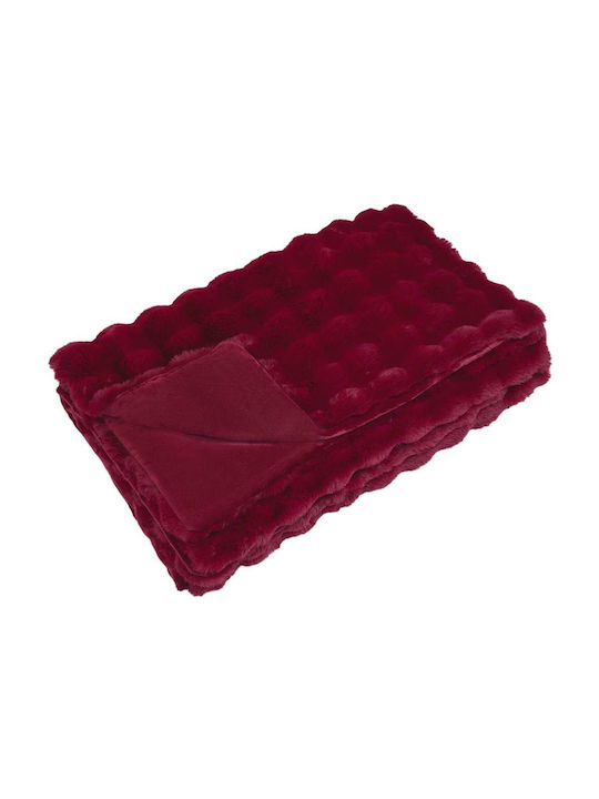 vidaXL Pelzige Decke Einzeln 150x220cm Veilchenrot, Rot