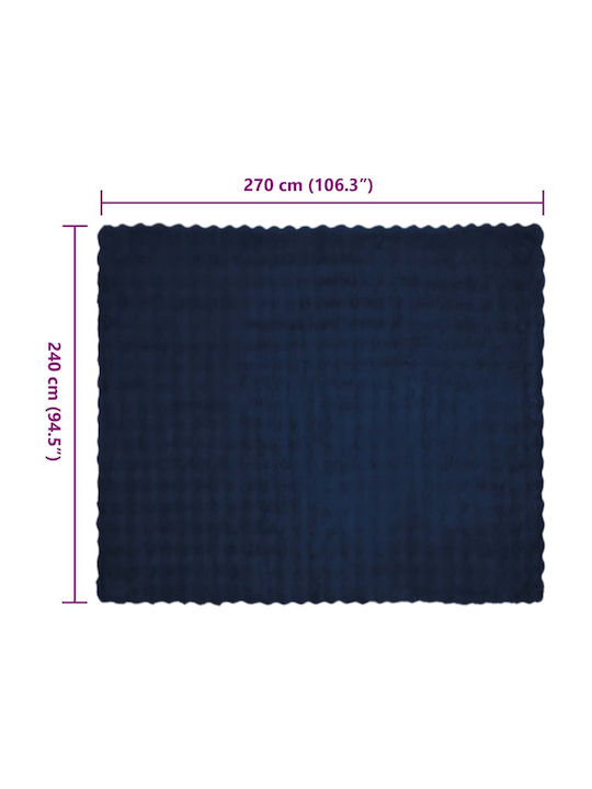 vidaXL Pelzige Decke Übergröße 240x270cm Blau