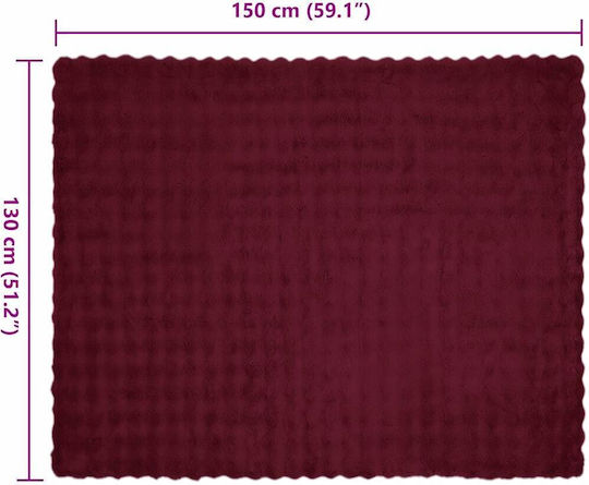 vidaXL Κουβέρτα Γούνινη Καναπέ 130x150εκ. Βεραμάν, Κόκκινο