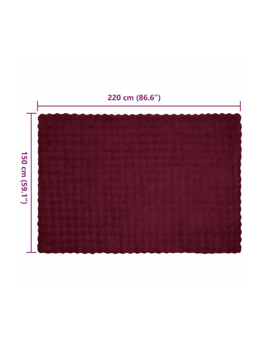 vidaXL Pelzige Decke Einzeln 150x220cm Veilchenrot, Rot
