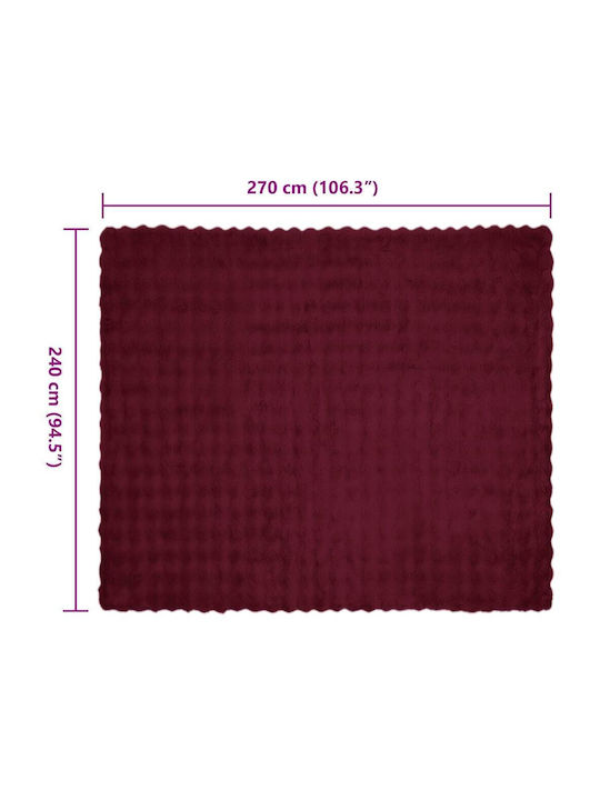 vidaXL Pelzige Decke Übergröße 240x270cm Basilikum Rot