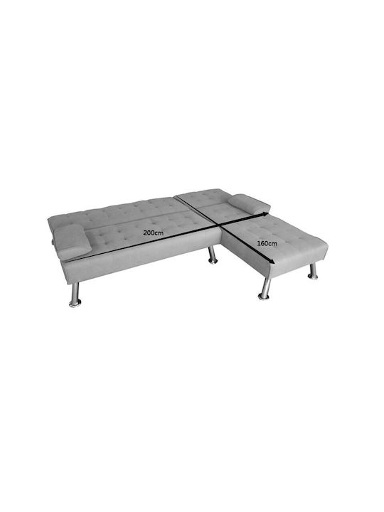 Brisk Corner Couch Bed with Reversible Angle Charcoal 200x146x75cm