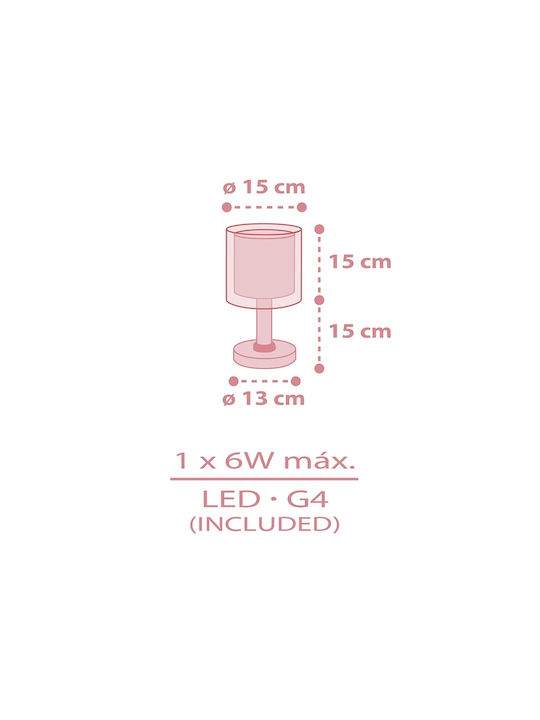 Ango Led Kids Decorative Lamp Baby Teddy Pink 30x15cm