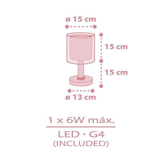 Ango LED Детско Декоративно Осветление Baby Teddy Розов 30x15см