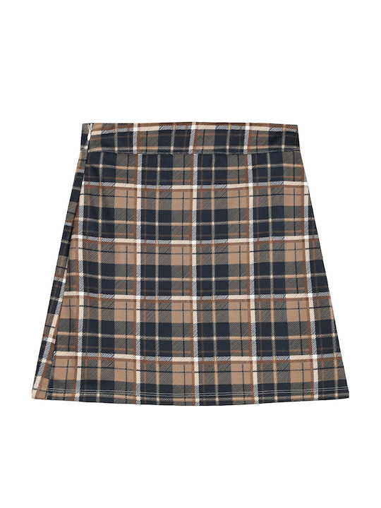Kids' Skirt Checked Multicolored