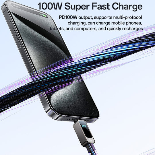 Yesido USB 2.0 Cable USB-C male - USB-C 100W Μαύρο 1.2m
