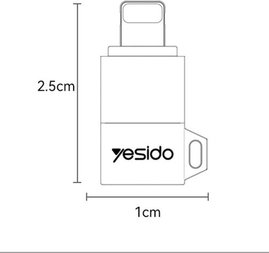 Yesido Converter micro USB male to Lightning female Gray 1pcs