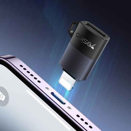 Yesido Converter USB-C male to Lightning female Gray 1pcs