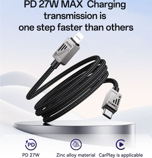 Yesido USB-C to Lightning Cable 27W Μαύρο 1.2m