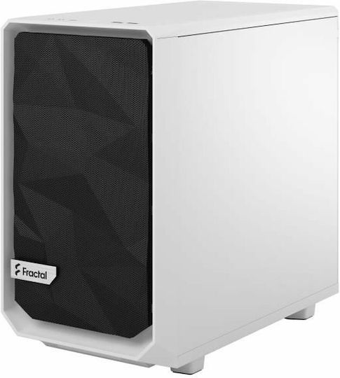 Fractal Design Meshify 2 Nano Gaming Mini Tower Computer Case with Side Window White