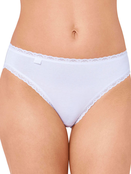 24/7 Tai Βαμβακερά Γυναικεία Slip 3Pack με Δαντέλα Λευκά