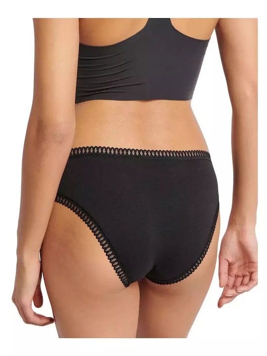Βαμβακερά Women's Slip 3Pack Black-blue
