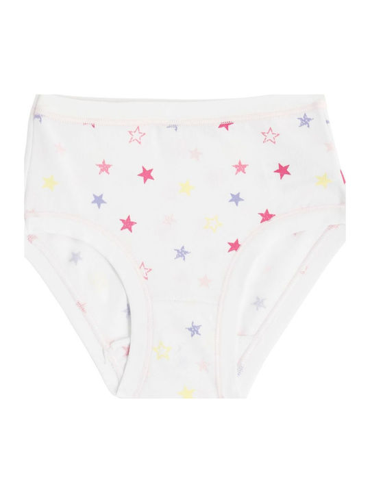 Cotonella Set of Kids' Briefs White-powder-fuchsia