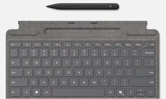 Microsoft Surface Pro Copilot Button + Slim Pen Tastatur mit Touchpad Englisch US Platinum