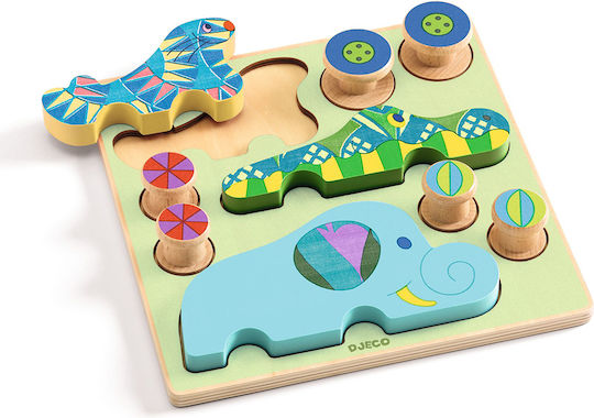 Djeco Holz-Würfel Werden Bewegliche Tierpuzzles