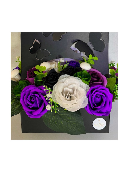 Aranjament Floral Mariposa Trandafiri Săpun Plantați Manual În Cutie Elegantă