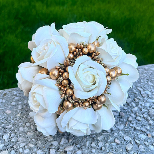 Buchet De Mireasă Trandafiri Săpun Stamine Perle Buchet De Mireasă Trandafiri Săpun Stamine Perle