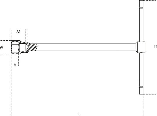 Beta 950 Καρυδάκι Ταφ Εξάγωνο με Καρέ Υποδοχής 1/2" Διάμετρος 8mm