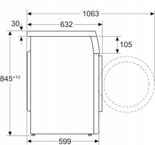 Bosch Пералня 9кг 1400 Оборота Inox WUU28T10PL