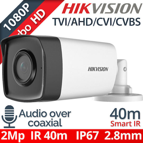 Hikvision DS-2CE17D0T-IT3FS CCTV Cameră de Supraveghere Full HD 1080p Rezistentă la apă cu Microfon și Lentilă 2.8mm