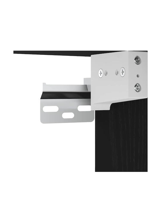 TV Stand with LED Lighting Black Oak M60xD30xH30cm