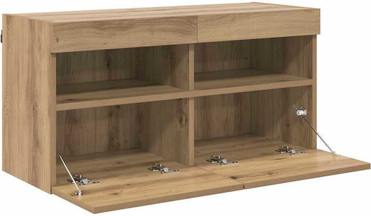 Stand TV Cu Iluminare LED Artisan Oak L80xA30xÎ40cm
