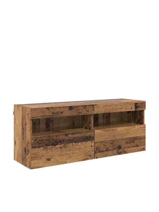 TV Stand with LED Lighting Old Wood M100xD30xH40cm