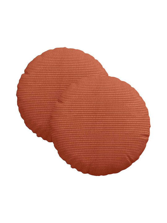 vidaXL Възглавница за диван от Велур Red Orange 2бр 30x30см.