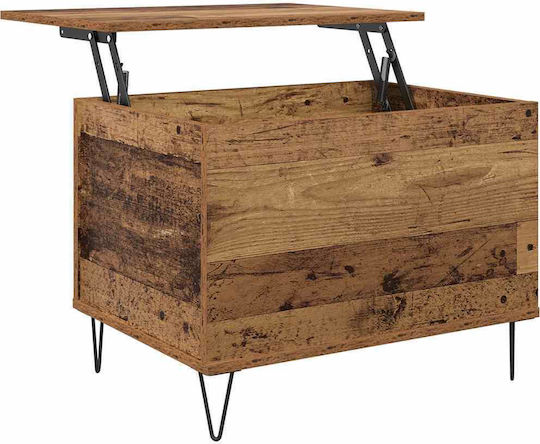 vidaXL Beistelltisch Rechteckig Holz mit Hebemechanismus Alt Holz M60xL44,5xH45cm
