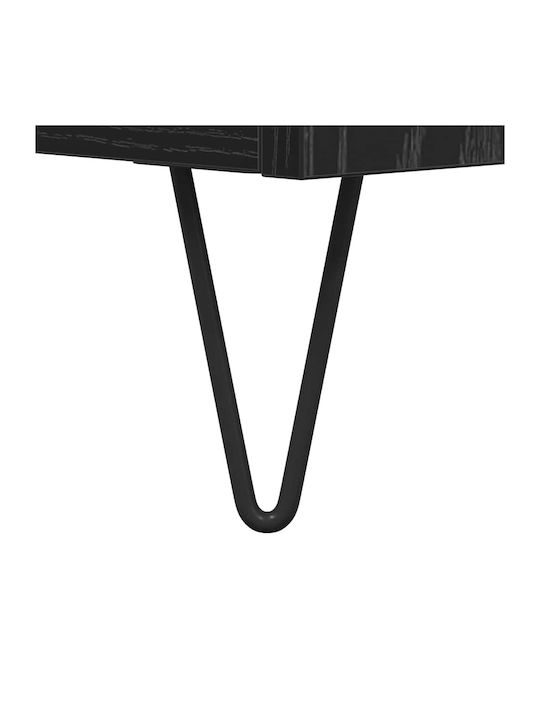 Rectangular Side Table made of Solid Wood with Lifting Mechanism Black Oak 60x44.5x45cm