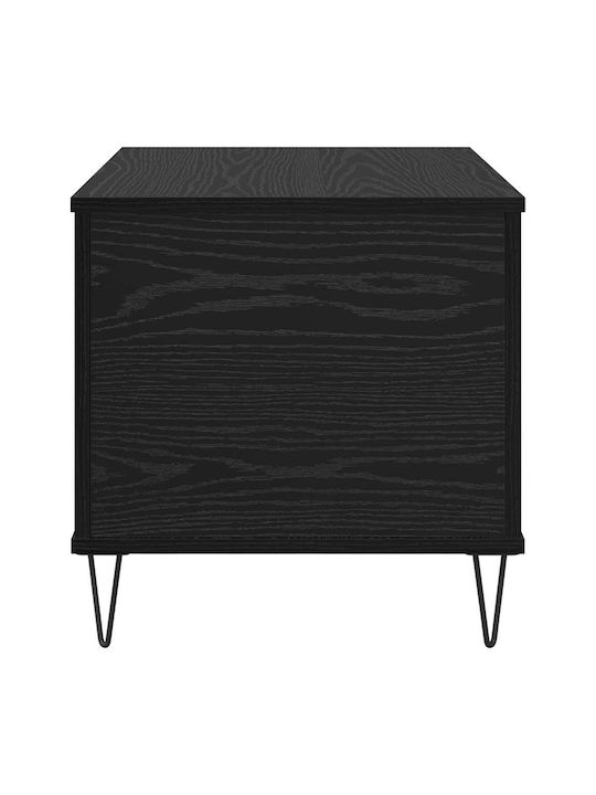 Rectangular Side Table made of Solid Wood with Lifting Mechanism Black Oak 60x44.5x45cm