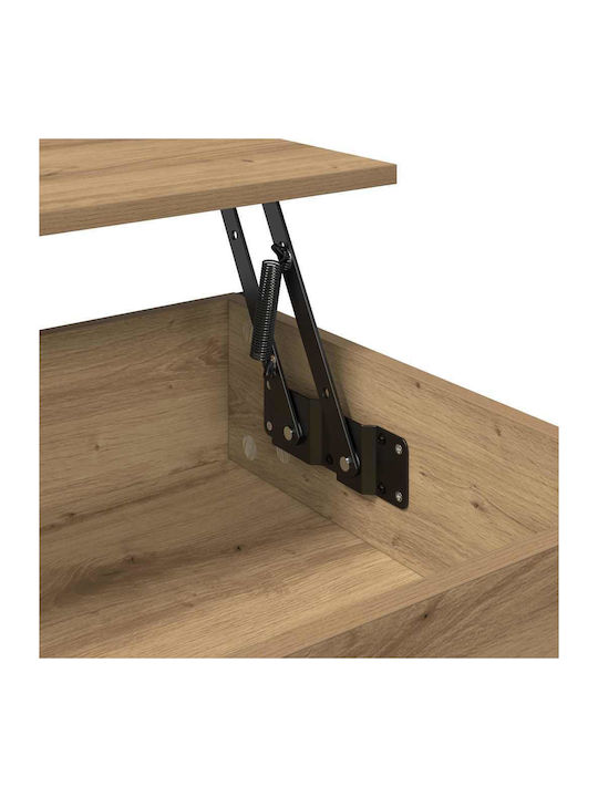 Rectangular Central Wooden Coffee Table with Lifting Mechanism Brown W70xL50xH50cm