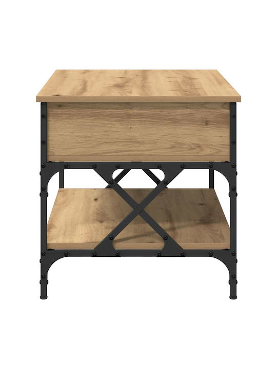Rectangular Central Wooden Coffee Table with Lifting Mechanism Brown W70xL50xH50cm