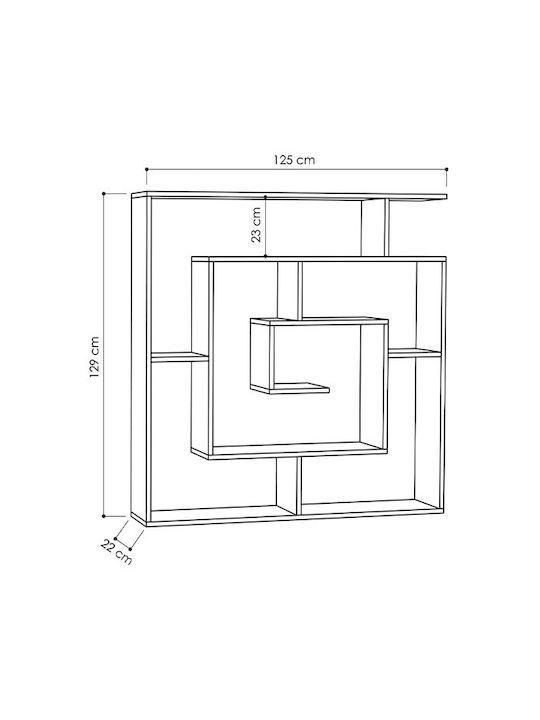 Bibliothek Labirent Charcoal 125x22x129cm