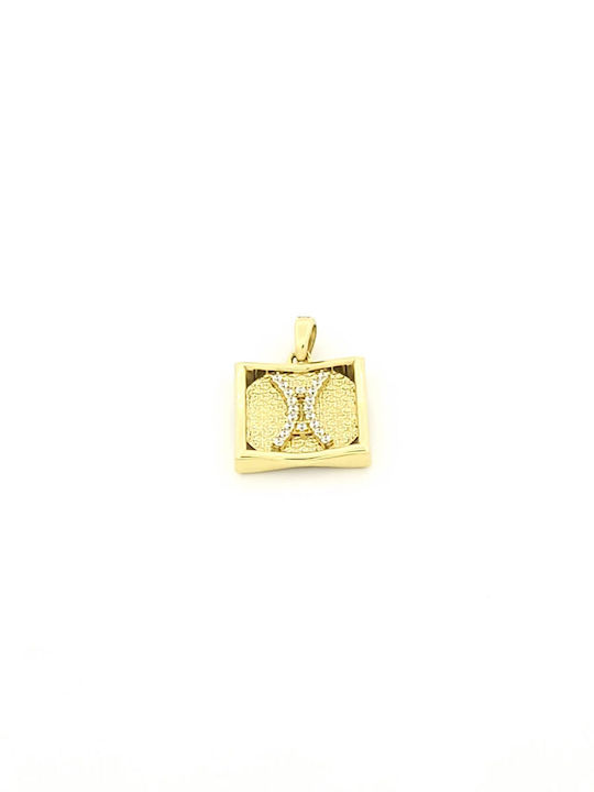 Kremling Charm Zwillinge aus 9K Gold mit Zirkon