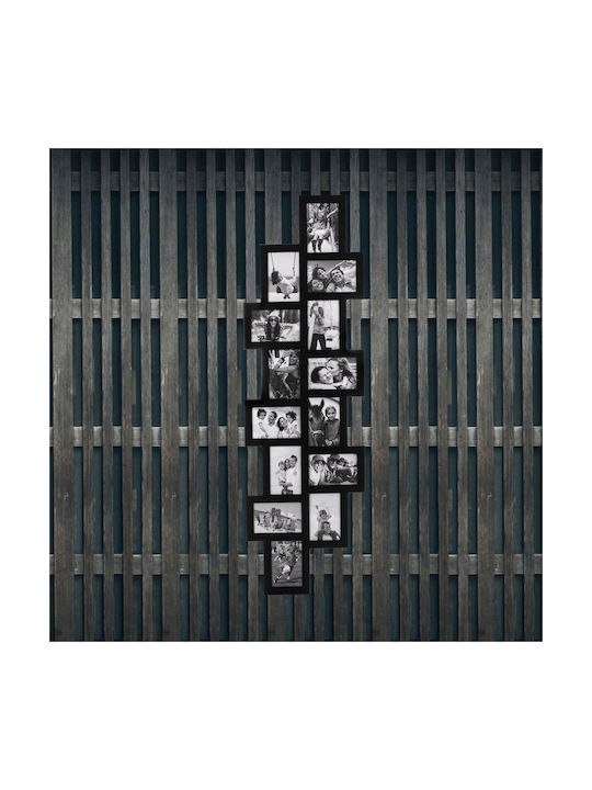 Multi Wandmontage Bilderrahmen 14 Stück Kunststoff mit Schwarzem Rahmen