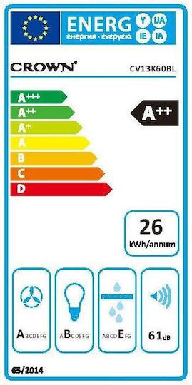 Crown Chimney Vent Hood 60cm Black