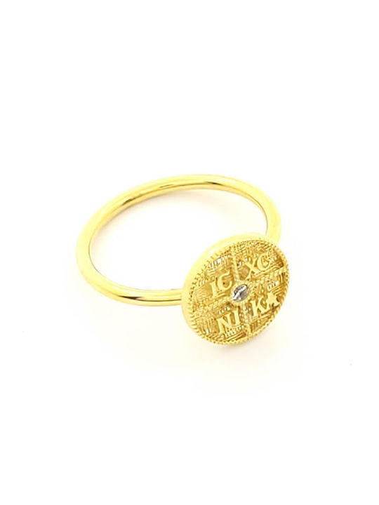 Damen Ring mit Zirkonia aus Gold 9K