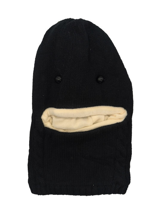 Kinder Mütze Gestrickt Schwarz