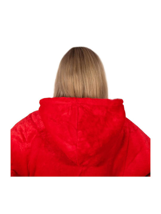 Κουβέρτα Fleece με Μανίκια 82x88εκ. Red