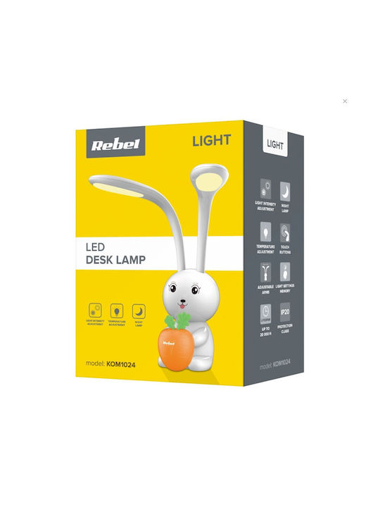 Rebel LED Kinder Schreibtischlampe Weiß