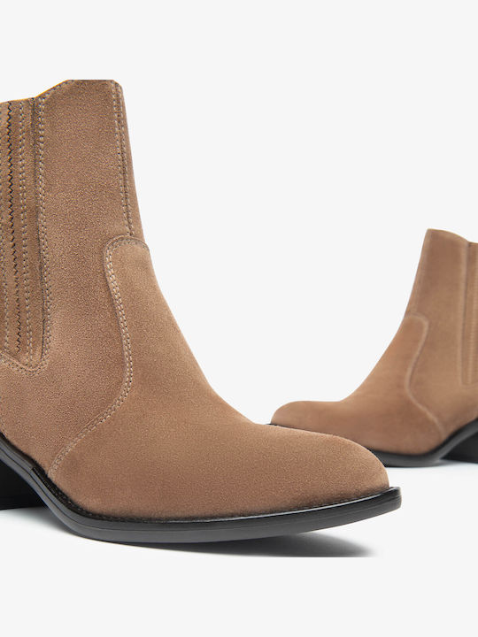 Leather Women's Chelsea Ankle Boots Brown