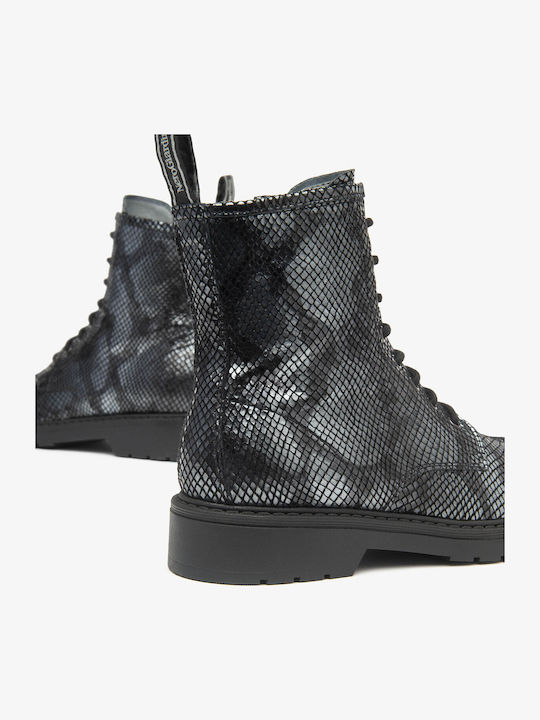 Ghete De Piele Dama Ankle Boots Argintii