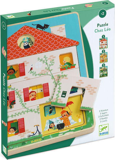 Holz Kinderpuzzle "η Ζωή Στο Σπίτι" 12pcs Djeco