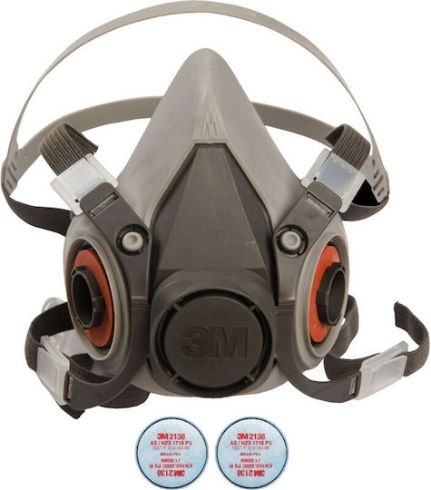 3M 3M Sicherheitsmaske Halbes Gesicht mit Filtern 2138 P3 R Grau