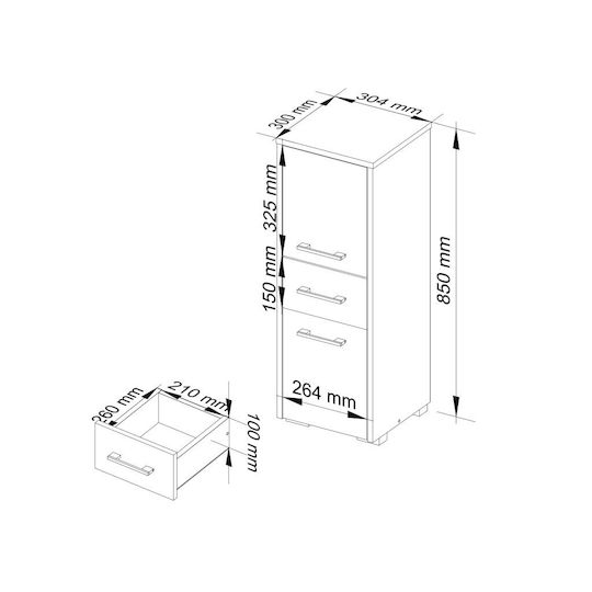Akord Furniture Factory Coloană De Baie De Pardoseală M30xA30xÎ85cm Albă