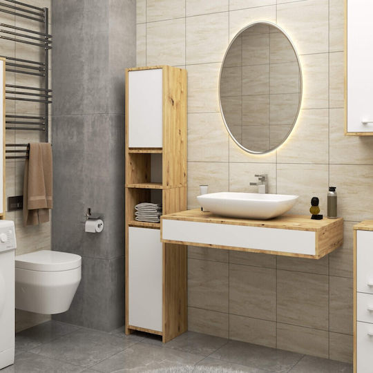 Akord Furniture Factory Coloană de Baie de Pardoseală M30xA30xÎ140cm Stejar