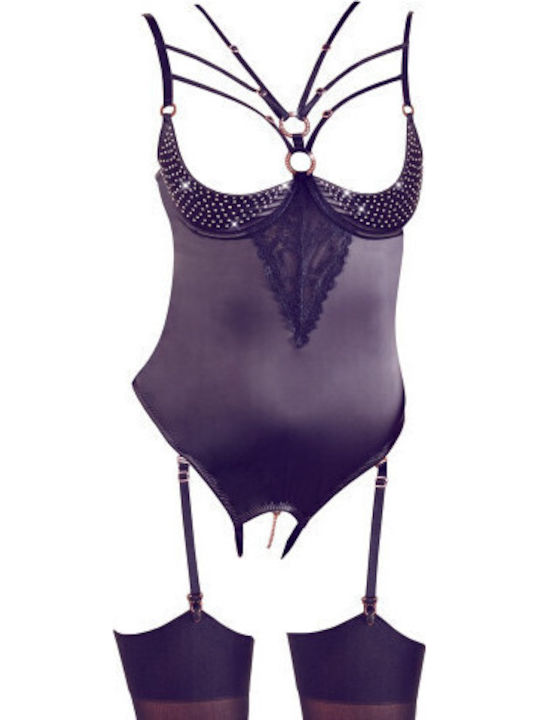 Daring Bodysuit Garters Abierta Fina